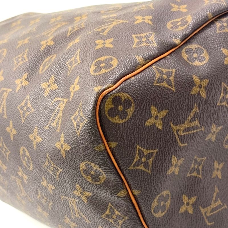 Louis Vuitton Speedy 35 Monogram Leather X PVC Brown Handbag Gold M41524