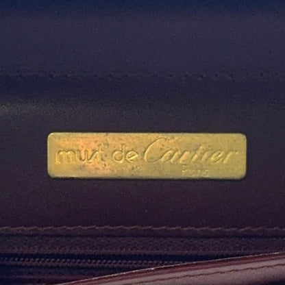 Cartier Must Line Leather Bordeaux Clutch Bag Gold