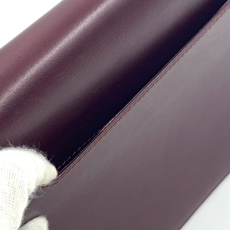 Cartier Must Line Leather Bordeaux Clutch Bag Gold