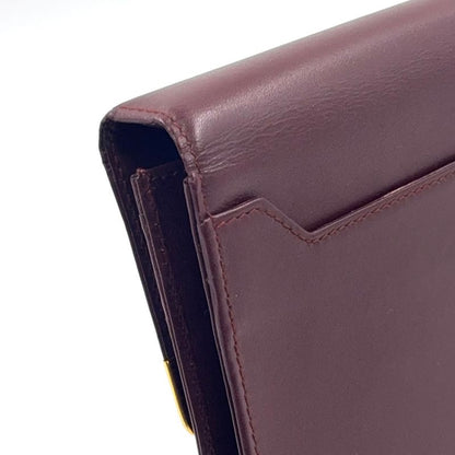 Cartier Must Line Leather Bordeaux Clutch Bag Gold