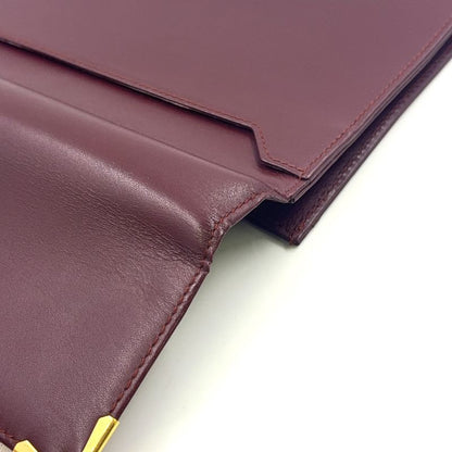 Cartier Must Line Leather Bordeaux Clutch Bag Gold