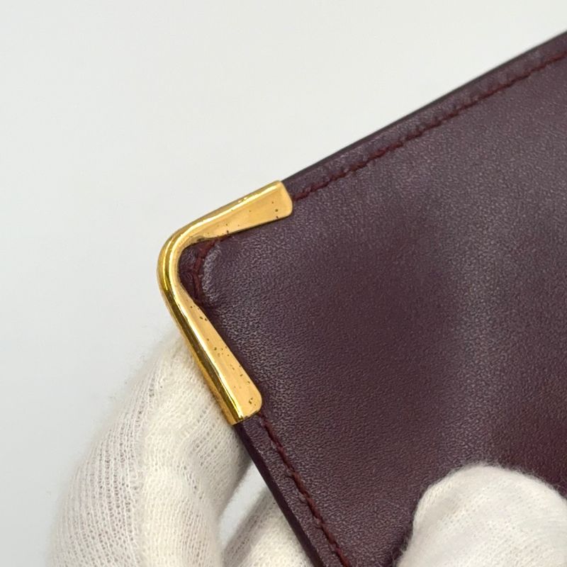 Cartier Must Line Leather Bordeaux Clutch Bag Gold