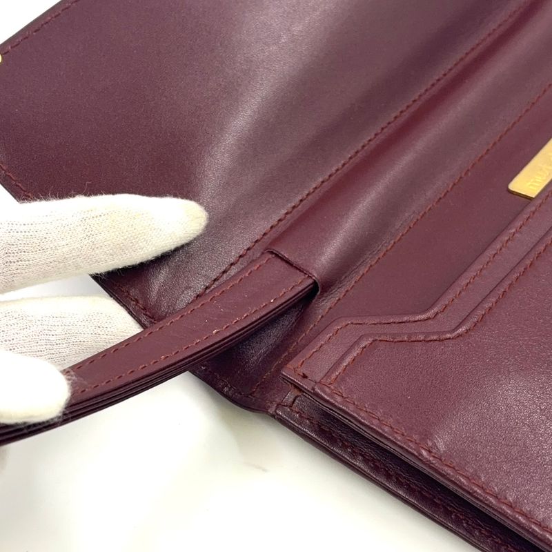 Cartier Must Line Leather Bordeaux Clutch Bag Gold