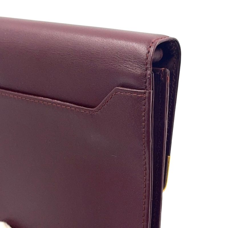 Cartier Must Line Leather Bordeaux Clutch Bag Gold