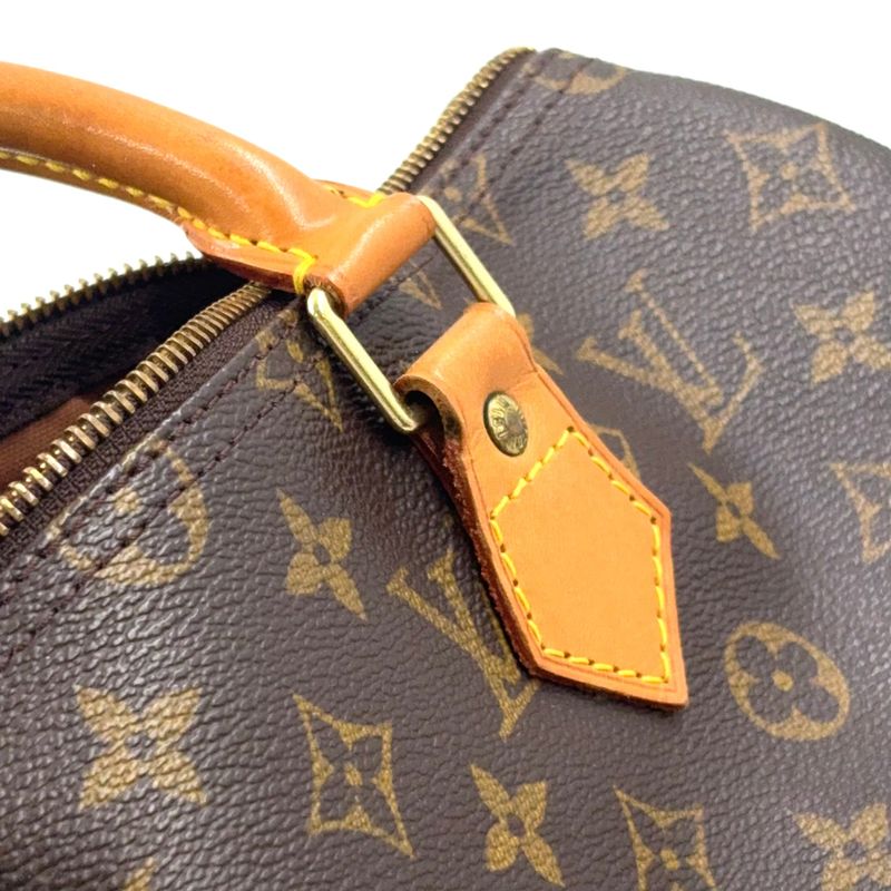 Louis Vuitton Speedy 35 Monogram Leather X PVC Brown Handbag Gold M41524