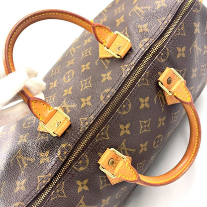Louis Vuitton Speedy 35 Monogram Leather X PVC Brown Handbag Gold M41524