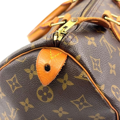 Louis Vuitton Speedy 35 Monogram Leather X PVC Brown Handbag Gold M41524