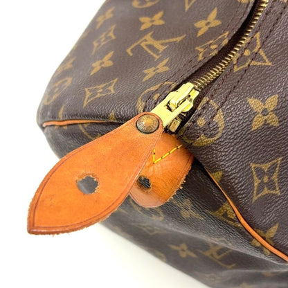 Louis Vuitton Speedy 35 Monogram Leather X PVC Brown Handbag Gold M41524