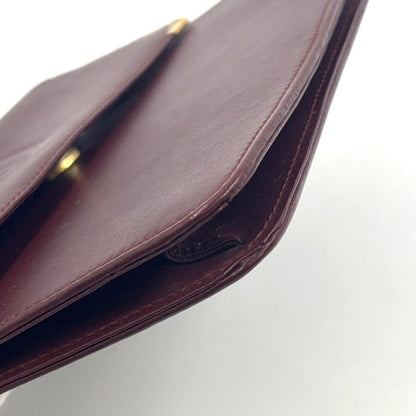 Cartier Must Line Leather Bordeaux Clutch Bag Gold