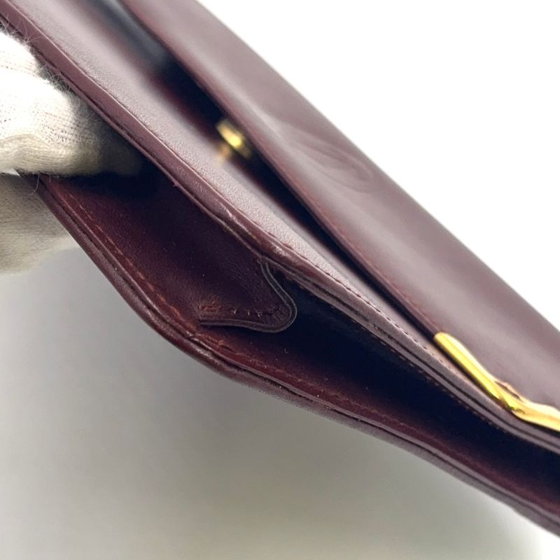 Cartier Must Line Leather Bordeaux Clutch Bag Gold