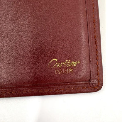 Cartier Must Line Leather Bordeaux Billfold Gold