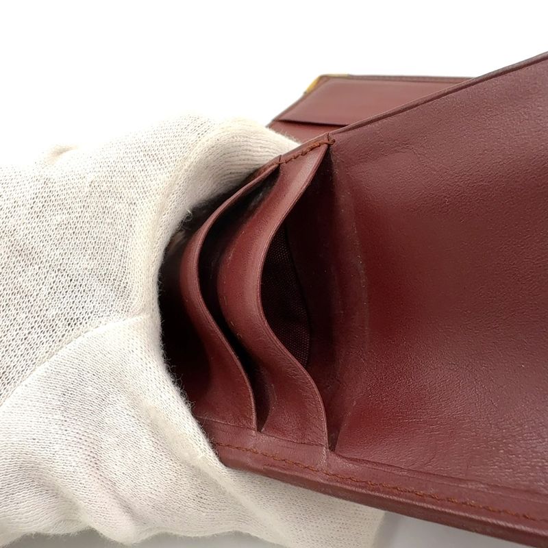 Cartier Must Line Leather Bordeaux Billfold Gold