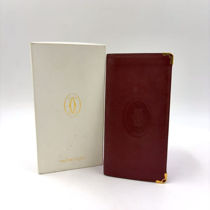 Cartier Must Line Leather Bordeaux Billfold Gold