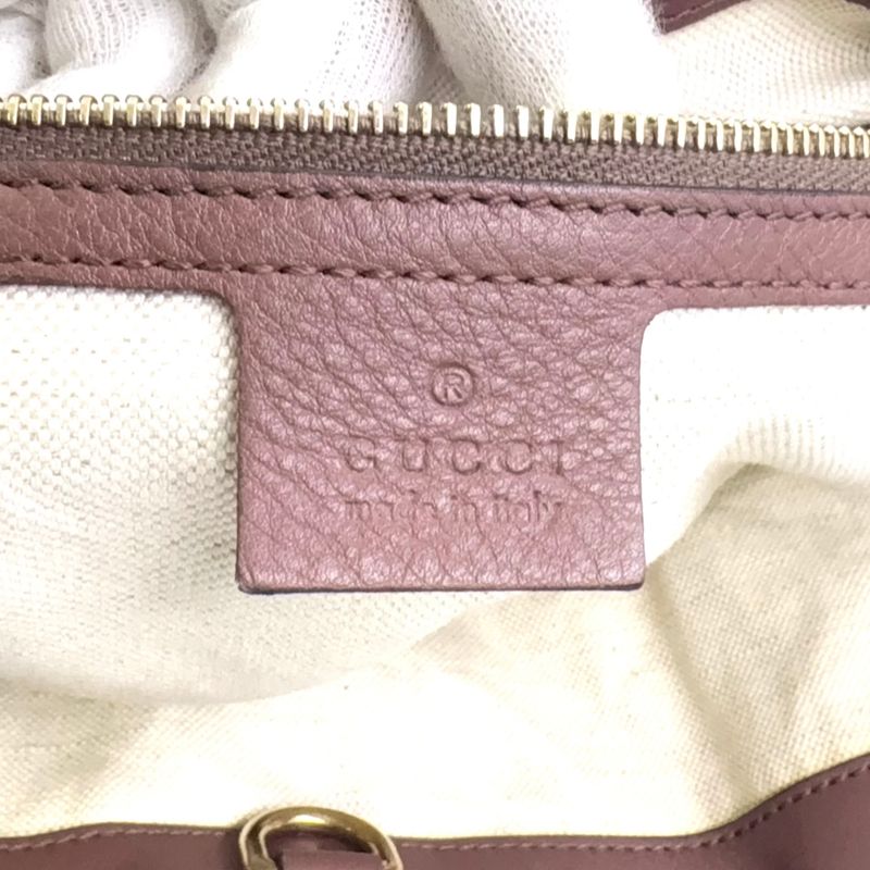 Gucci Nice GG Supreme Leather X PVC Dusty Pink Tote Bag Silver 309613