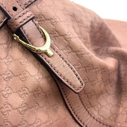 Gucci Nice GG Supreme Leather X PVC Dusty Pink Tote Bag Silver 309613