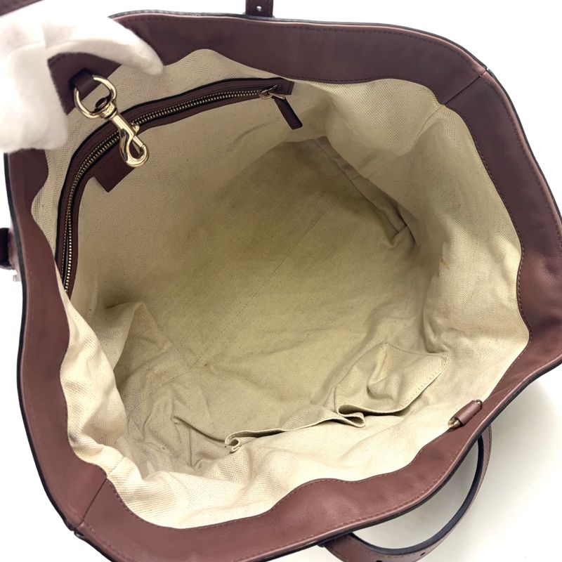 Gucci Nice GG Supreme Leather X PVC Dusty Pink Tote Bag Silver 309613