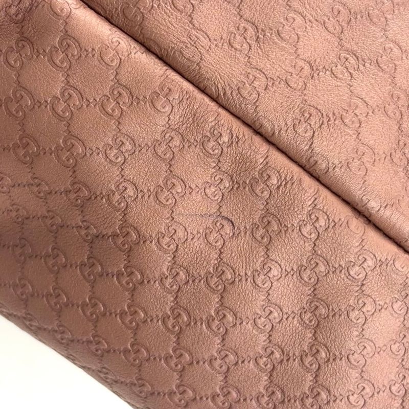 Gucci Nice GG Supreme Leather X PVC Dusty Pink Tote Bag Silver 309613