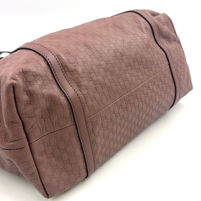 Gucci Nice GG Supreme Leather X PVC Dusty Pink Tote Bag Silver 309613