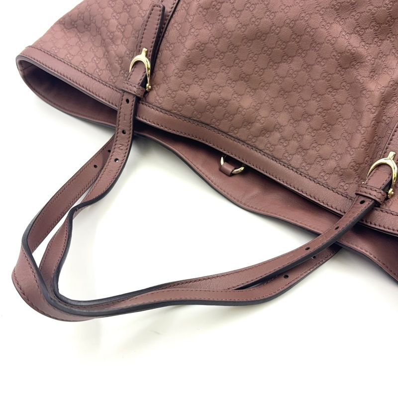 Gucci Nice GG Supreme Leather X PVC Dusty Pink Tote Bag Silver 309613