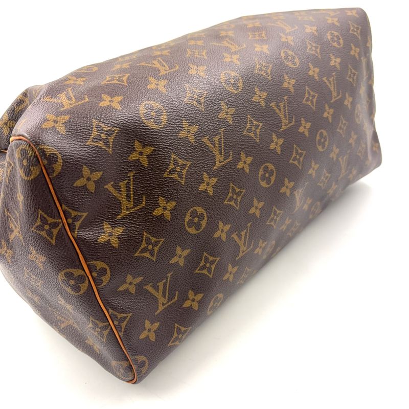 Louis Vuitton Speedy 40 Monogram Leather X PVC Brown Handbag Gold M41522