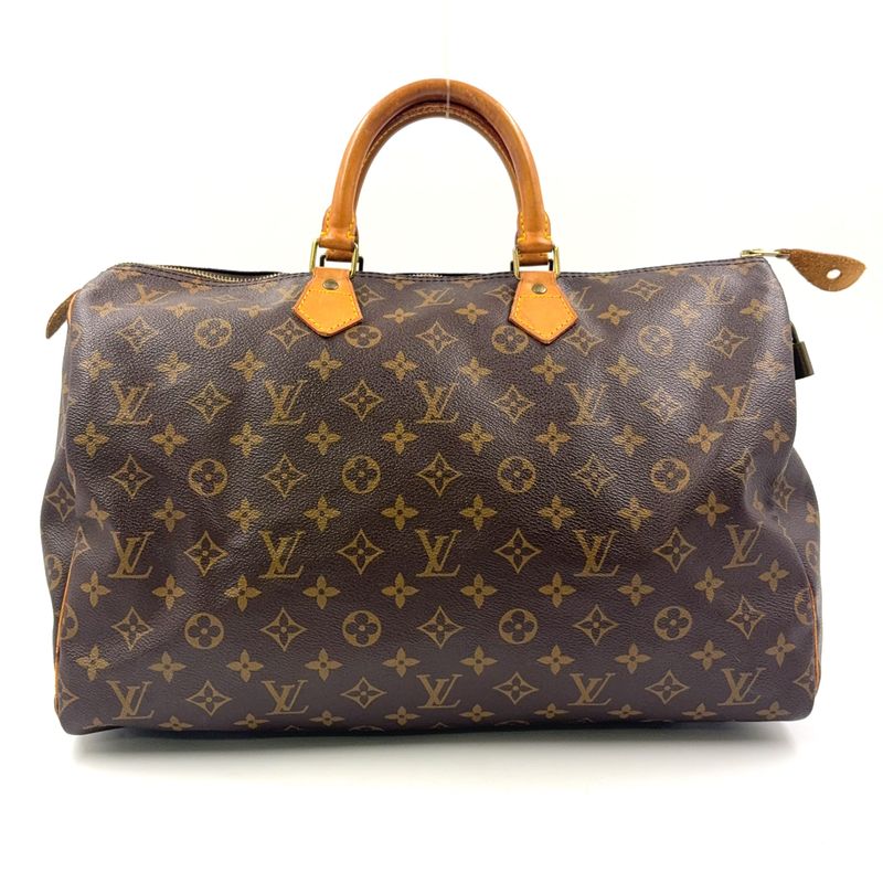 Louis Vuitton Speedy 40 Monogram Leather X PVC Brown Handbag Gold M41522