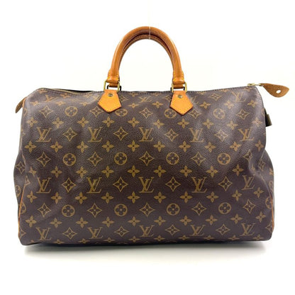 Louis Vuitton Speedy 40 Monogram Leather X PVC Brown Handbag Gold M41522