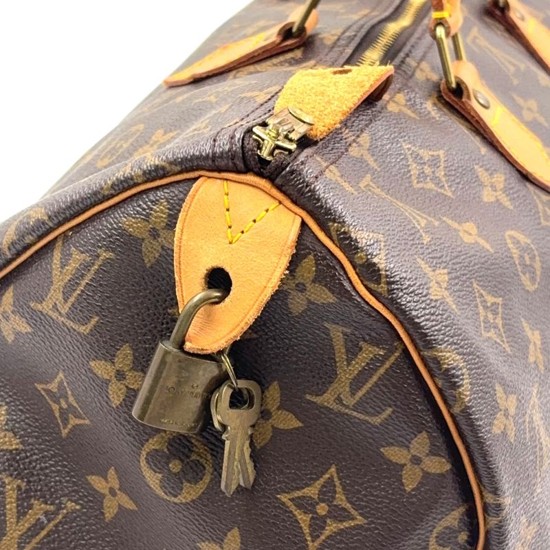 Louis Vuitton Speedy 40 Monogram Leather X PVC Brown Handbag Gold M41522