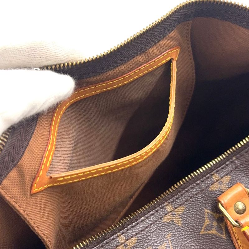Louis Vuitton Speedy 40 Monogram Leather X PVC Brown Handbag Gold M41522