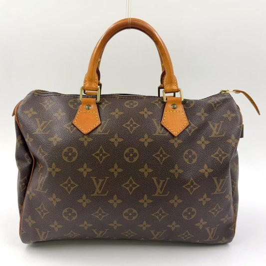 Louis Vuitton Speedy 30 Monogram Leather X PVC Brown Handbag Gold M41526