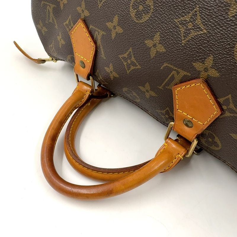 Louis Vuitton Speedy 30 Monogram Leather X PVC Brown Handbag Gold M41526