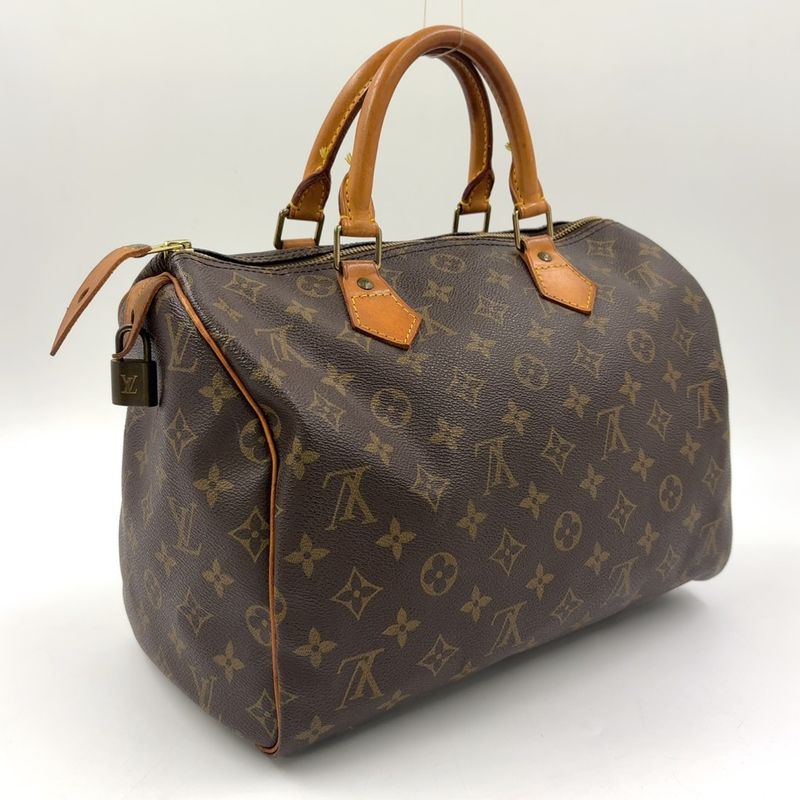 Louis Vuitton Speedy 30 Monogram Leather X PVC Brown Handbag Gold M41526