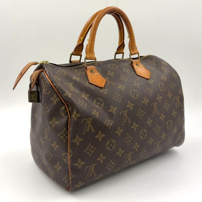 Louis Vuitton Speedy 30 Monogram Leather X PVC Brown Handbag Gold M41526