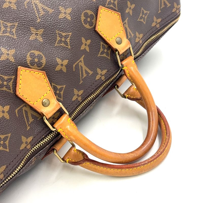 Louis Vuitton Speedy 40 Monogram Leather X PVC Brown Handbag Gold M41522