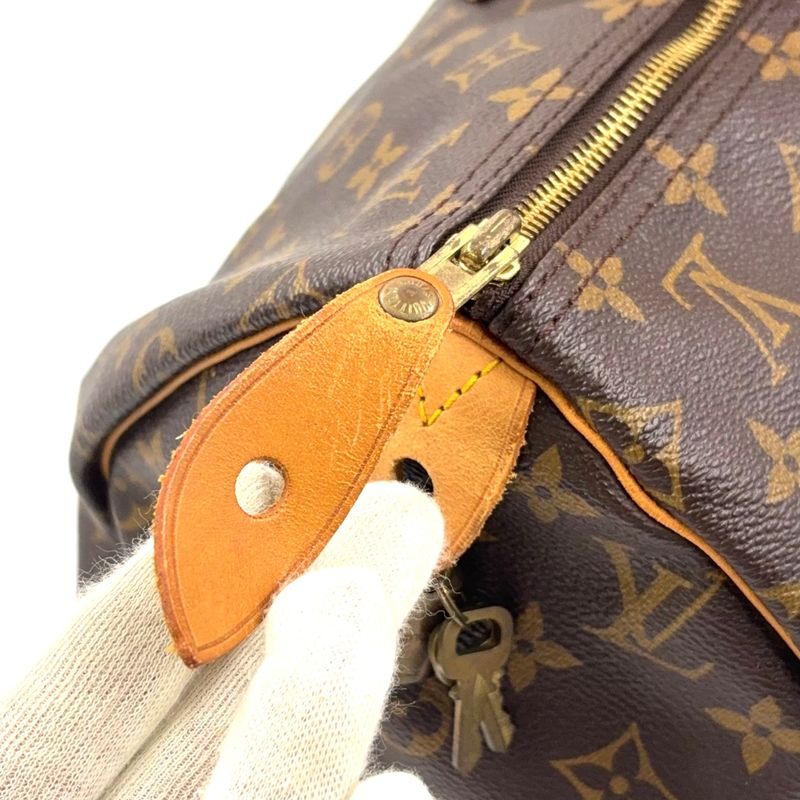 Louis Vuitton Speedy 40 Monogram Leather X PVC Brown Handbag Gold M41522