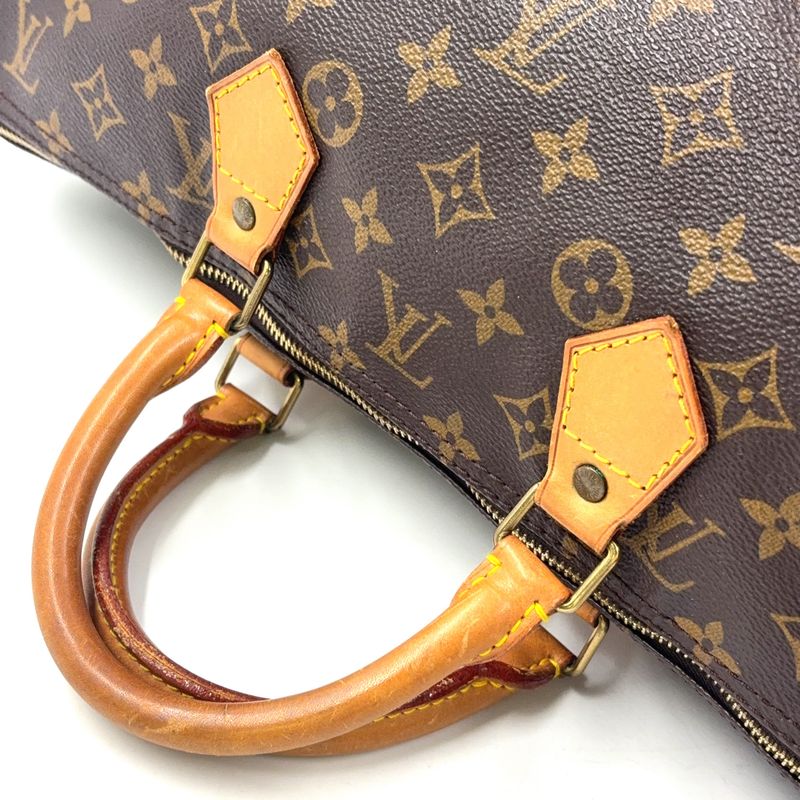 Louis Vuitton Speedy 40 Monogram Leather X PVC Brown Handbag Gold M41522