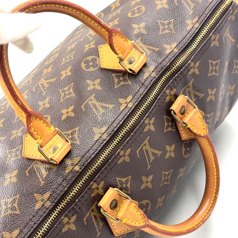 Louis Vuitton Speedy 40 Monogram Leather X PVC Brown Handbag Gold M41522