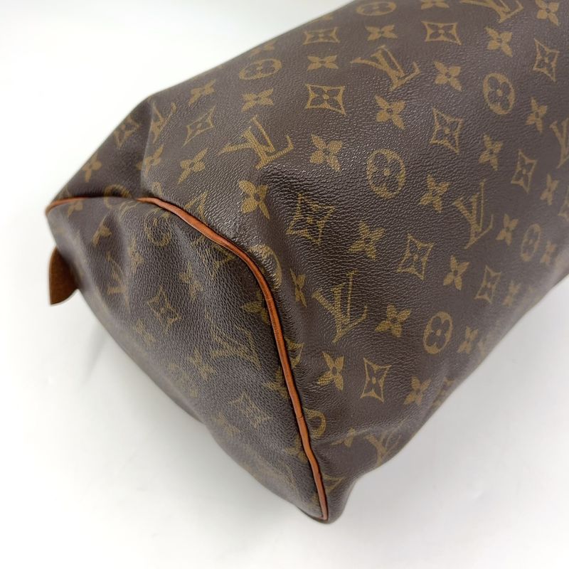 Louis Vuitton Speedy 30 Monogram Leather X PVC Brown Handbag Gold M41526