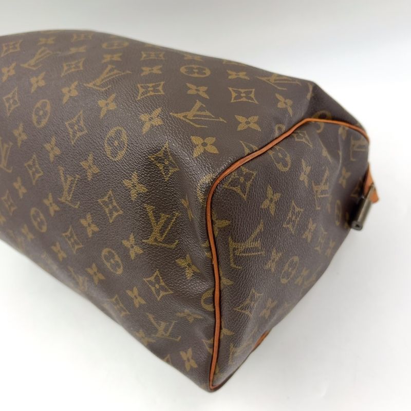 Louis Vuitton Speedy 30 Monogram Leather X PVC Brown Handbag Gold M41526