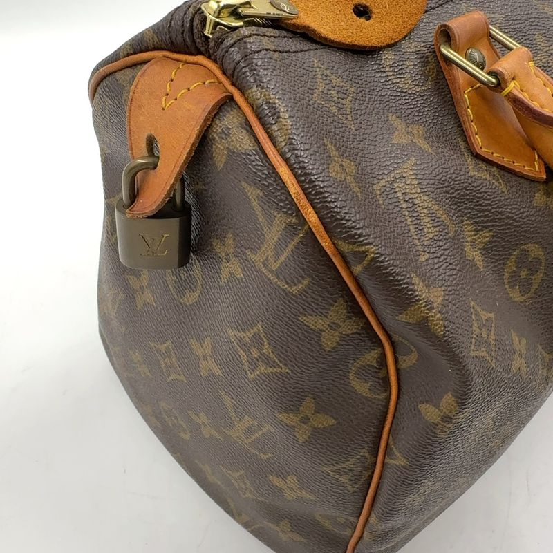 Louis Vuitton Speedy 30 Monogram Leather X PVC Brown Handbag Gold M41526
