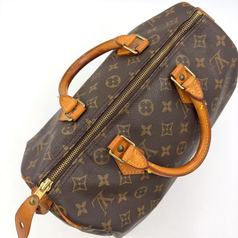 Louis Vuitton Speedy 30 Monogram Leather X PVC Brown Handbag Gold M41526