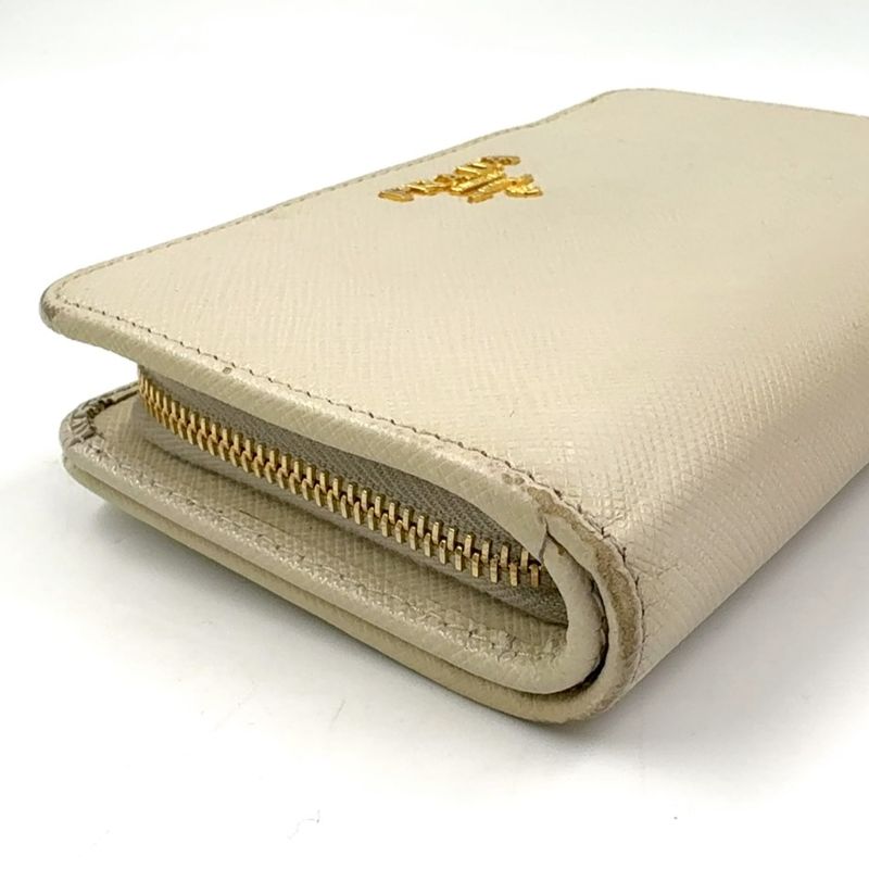 Prada Saffiano Multic Bifold Wallet Saffiano Leather Beige Wallet 1ml225