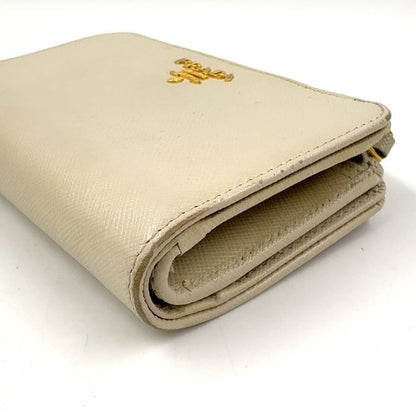 Prada Saffiano Multic Bifold Wallet Saffiano Leather Beige Wallet 1ml225