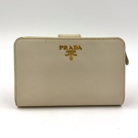 Prada Saffiano Multic Bifold Wallet Saffiano Leather Beige Wallet 1ml225