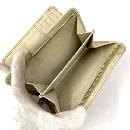Prada Saffiano Multic Bifold Wallet Saffiano Leather Beige Wallet 1ml225