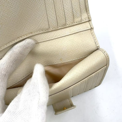 Prada Saffiano Multic Bifold Wallet Saffiano Leather Beige Wallet 1ml225