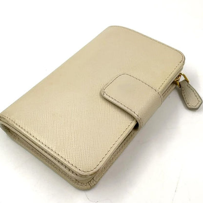 Prada Saffiano Multic Bifold Wallet Saffiano Leather Beige Wallet 1ml225