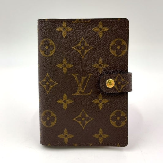 Louis Vuitton Agenda PM Monogram PVC Brown Notebook Cabas - Gold R20005