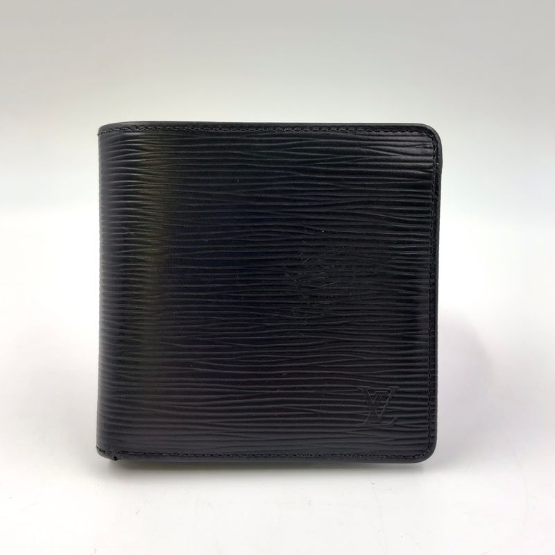Louis Vuitton Portefeuille Marco Epi Noir Black Leather Black Bifold Wallet