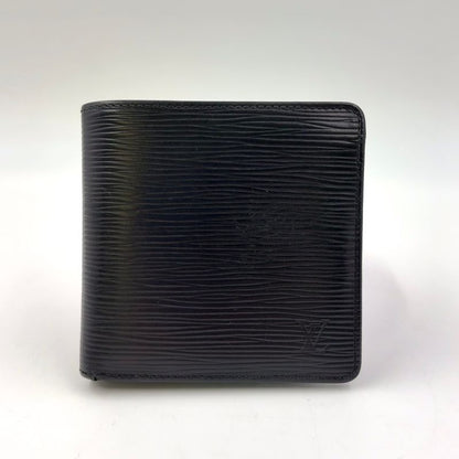 Louis Vuitton Portefeuille Marco Epi Noir Black Leather Black Bifold Wallet