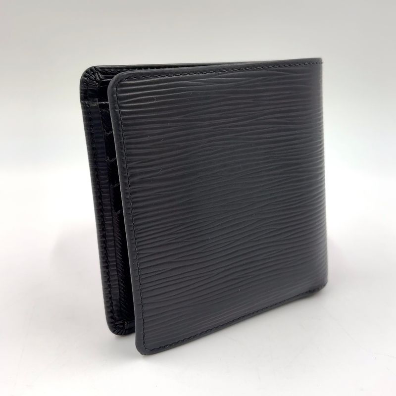 Louis Vuitton Portefeuille Marco Epi Noir Black Leather Black Bifold Wallet